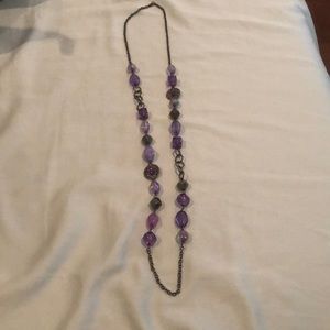 Purple long necklace